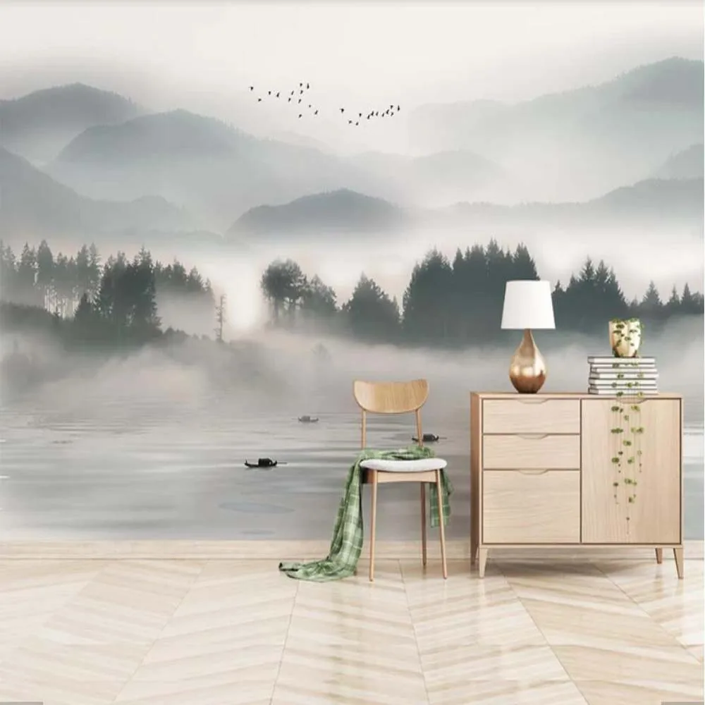 Современная китайская лесная Гора креативная настенная роспись пейзаж