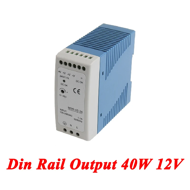 MDR-40 Din Rail Power Supply 40W 12V 3.33A Switching AC 110v/220v Transformer To DC 12v ac dc converter | Строительство и ремонт