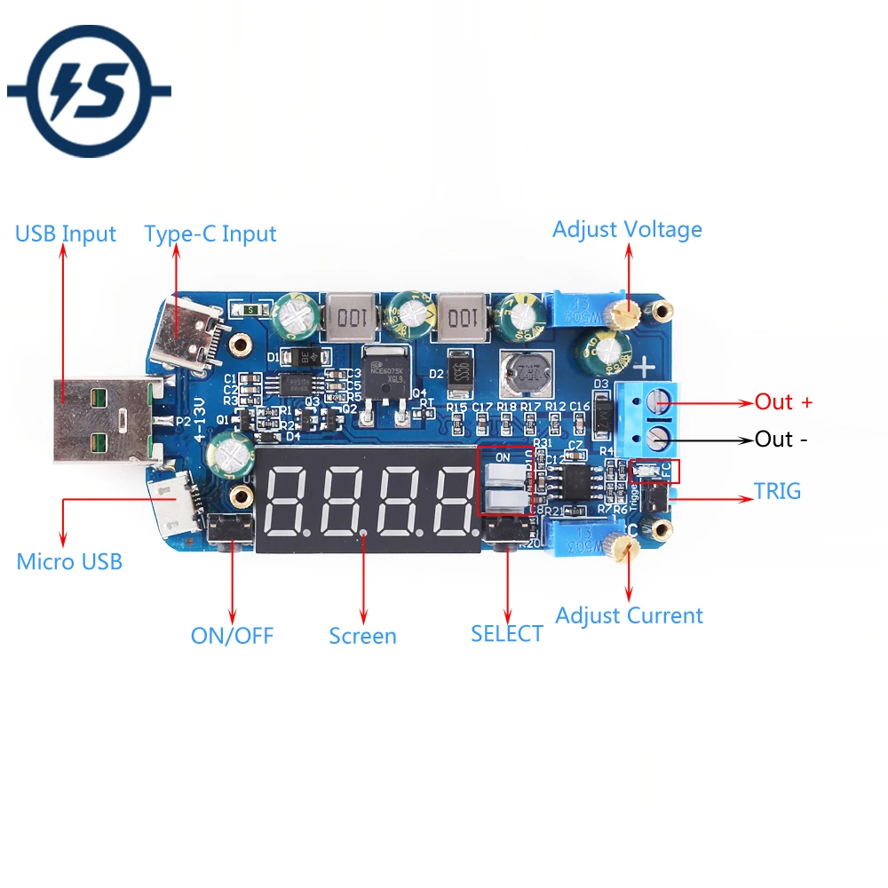 Регулируемый CC CV USB 5V к 3 V 9V 12V 24V 30V повышающий/понижающий блок питания модуль