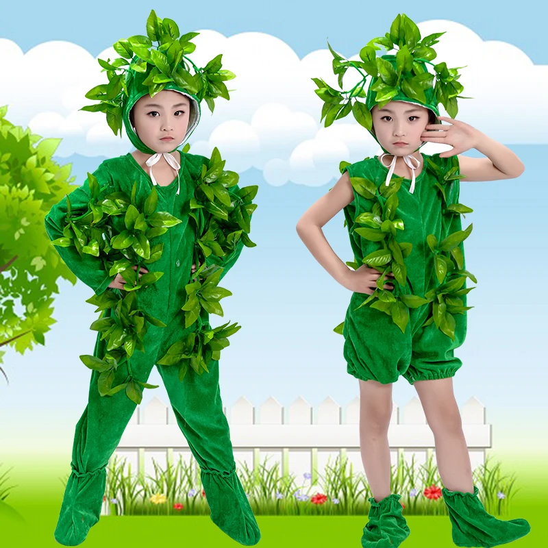 Children's Christmas Stage Performance Costumes Child leaf Festival Tree Costume Kids Lovely Party Clothing tree |