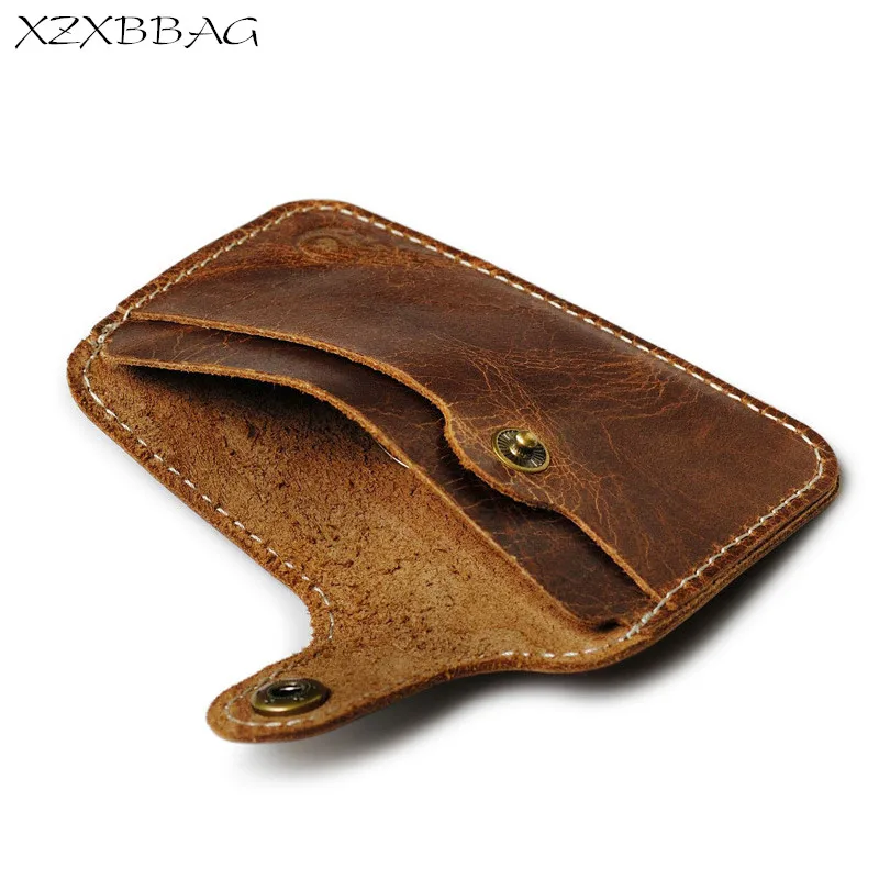 Чехол для карт XZXBBAG из натуральной кожи тонкий мужской кошелек визиток и