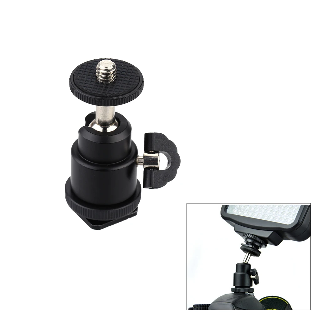 Andoer Aluminium Alloy Photography Mini Ball Head 1/4&quot Mount with Flash Shoe for DSLR SLR DC Camera DV Monitor etc | Электроника