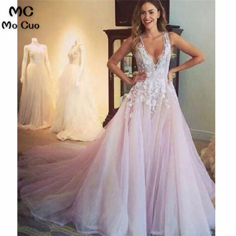 Женское свадебное платье It's yiiya белое кружевное с V-образным вырезом и