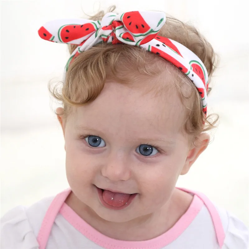 Cute Fruit Seris Kids Headwear Headbands Elastic Ribbon Hair Bands DIY Girls Accessories knot Bandanas For Children Baby | Детская
