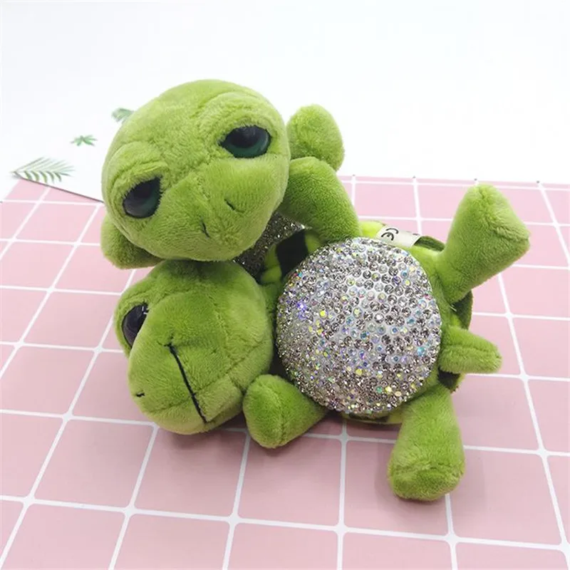 Creative cute turtle big eye diamond keyring pendant plush toys keychain ladies car bag Christmas birthday gift | Игрушки и хобби
