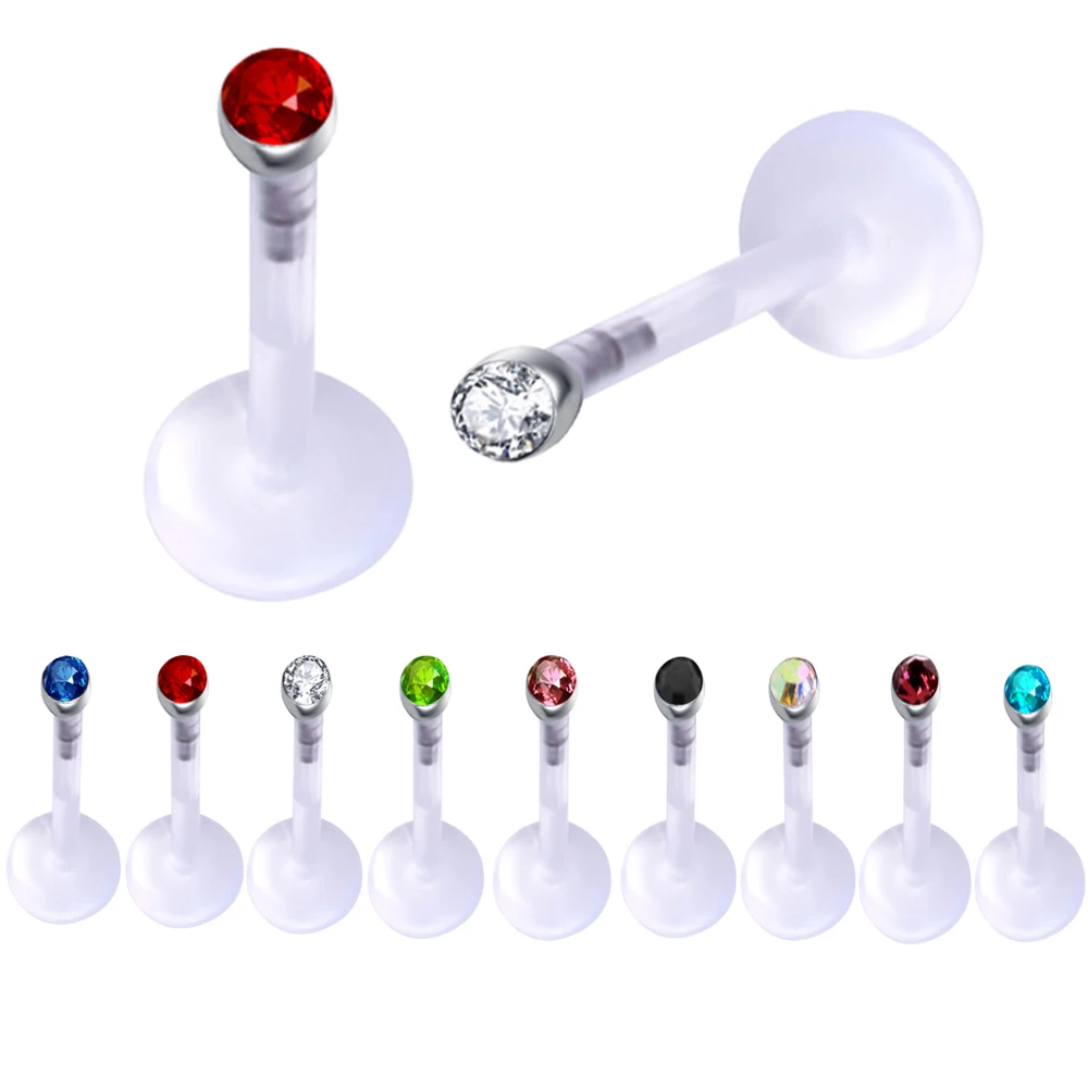 JUNLOWPY УФ гибкая акриловая 2 мм CZ драгоценный камень для губ Монро Бриллиантовая