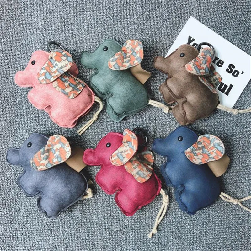 Creative cute cartoon elephant keychain pendant plush toys ladies car bag Christmas birthday gift |