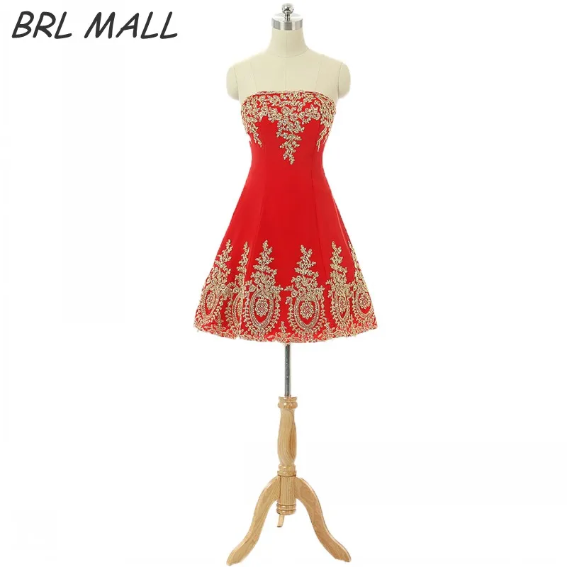 Горячая Распродажа без бретелек с низким вырезом на спине Красный платье