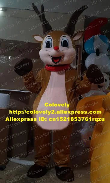 Пикантный Коричневый Олень лосий олень маскот Взрослый красный нос № zz3044 |