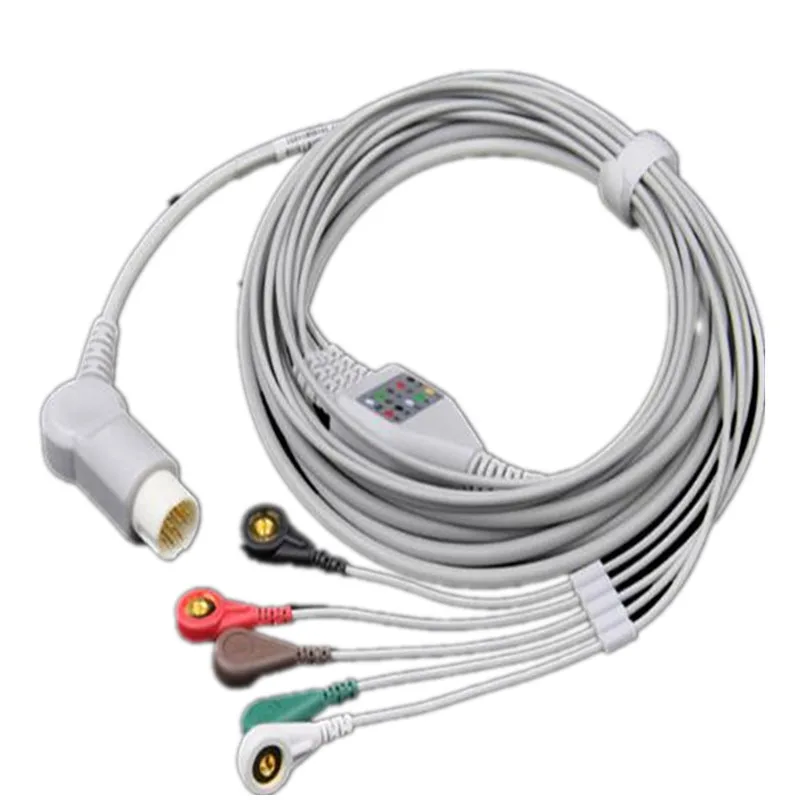 Совместим с Philips/HP 12Pin MP20/30/VM6 монитор пациента ЭКГ-кабель один шт. 5 проводных