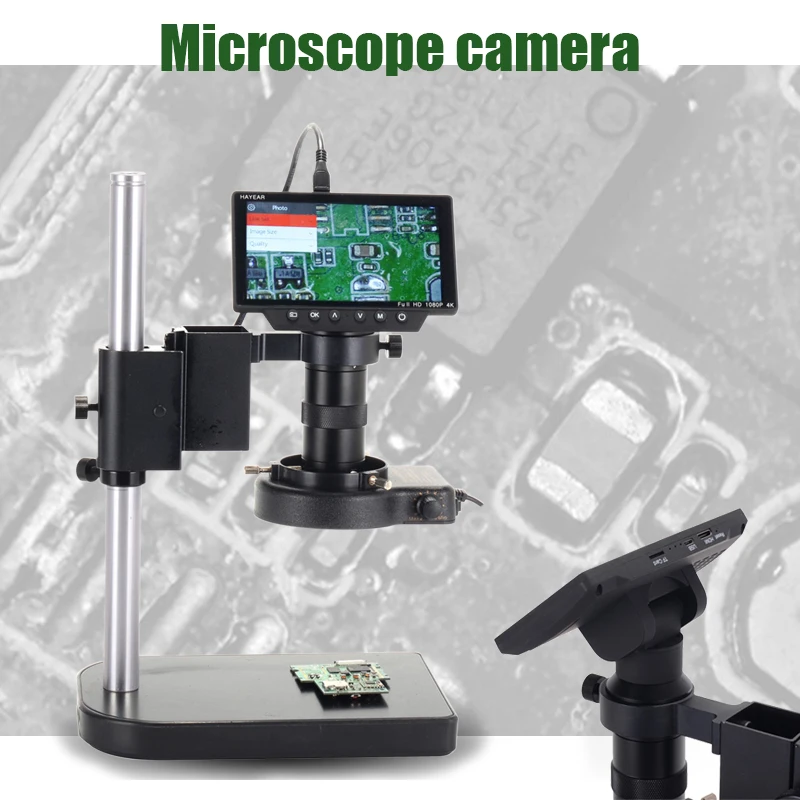 5 Inch Screen 16MP 1080P 60FPS HDMI USB &amp WIFI Digital Industry Microscope Camera +Table Stand +100X C-mount Lens +40 LED Light |