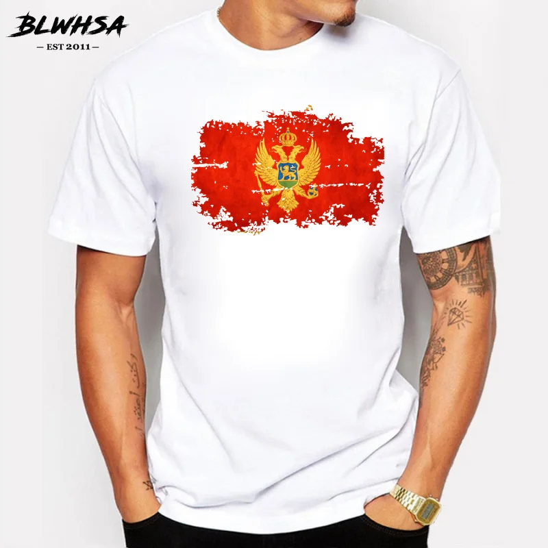 Мужская футболка BLWHSA в ностальгическом стиле с круглым вырезом и принтом виде