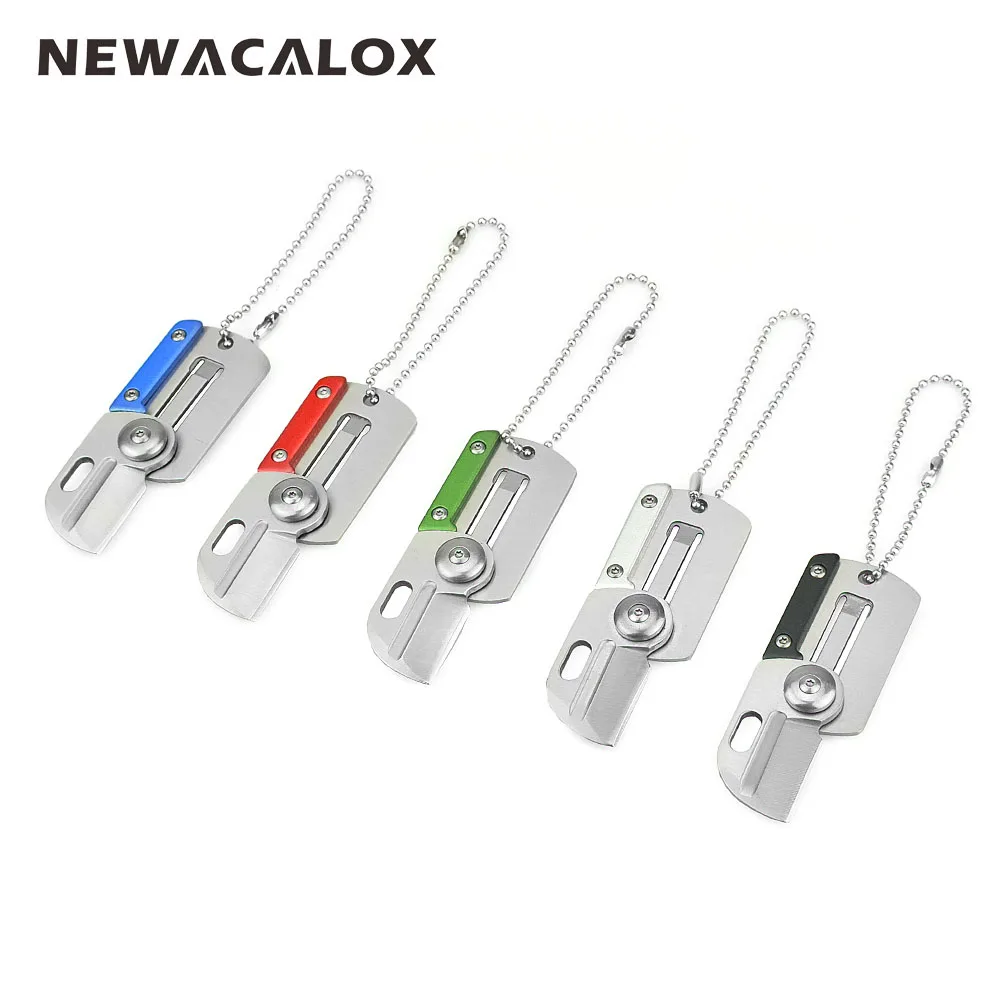 NEWACALOX мини собаки тег ножи Портативный Складной Охота Кемпинг выживания