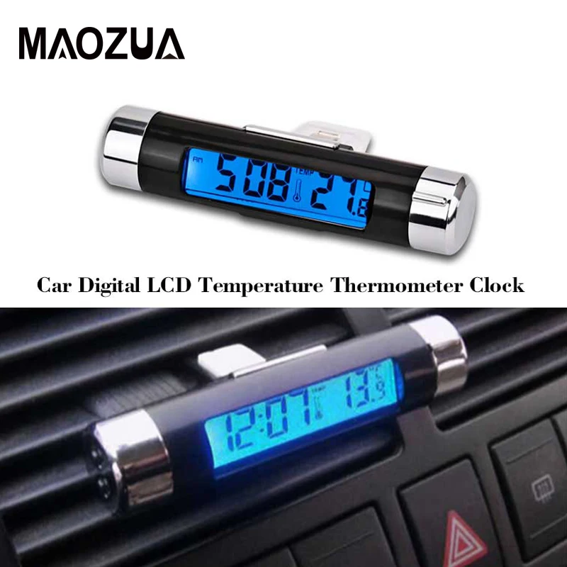 2 в 1 автомобильные цифровые часы аксессуары авто ЖК термометр с температурой