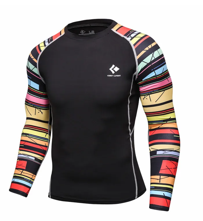 2018 New Man Compression Long sleeve 3D T shirt Casual fitness elastic clothes tights quick dy thermal base layer Tops | Мужская одежда