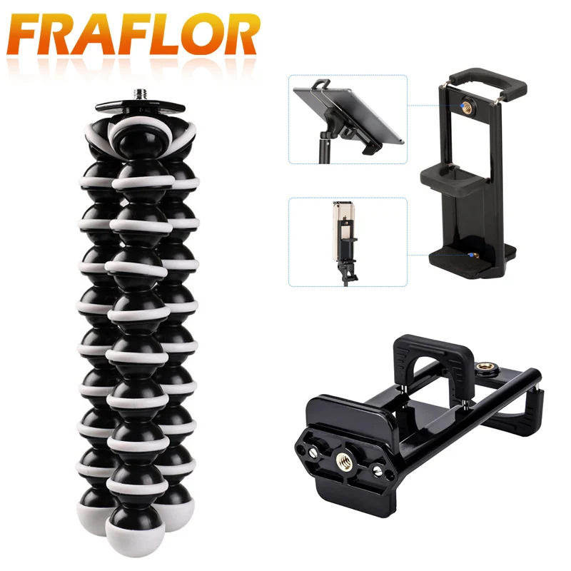 Большая гибкая штативная стойка Осьминог для телефона, мобильного телефона, DSLR- и фотокамеры с многофункциональным держателем для планшета.