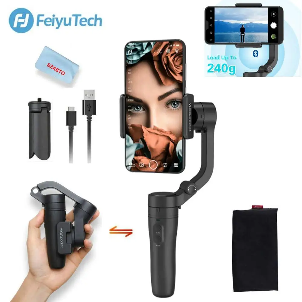 FeiyuTech Vlog Карманный складной карданный 3 осевой шарнирный стабилизатор для