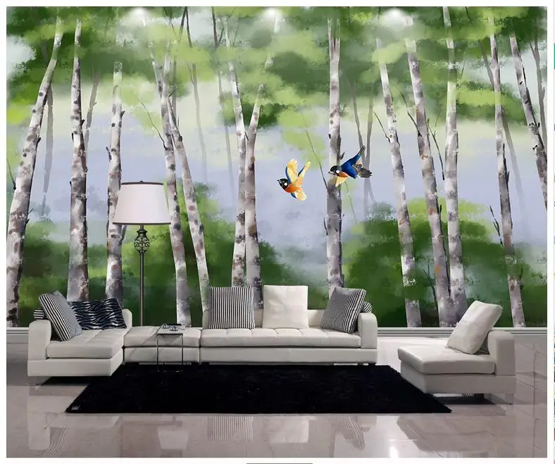 Пользовательские 3d обои для стен 3 d настенные фрески ручная роспись белые