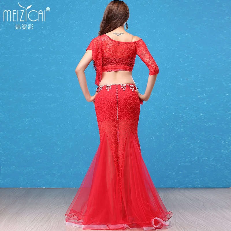 Professional women belly dance clothes top+skirt 2pcs set for girls suit T4064 | Тематическая одежда и униформа