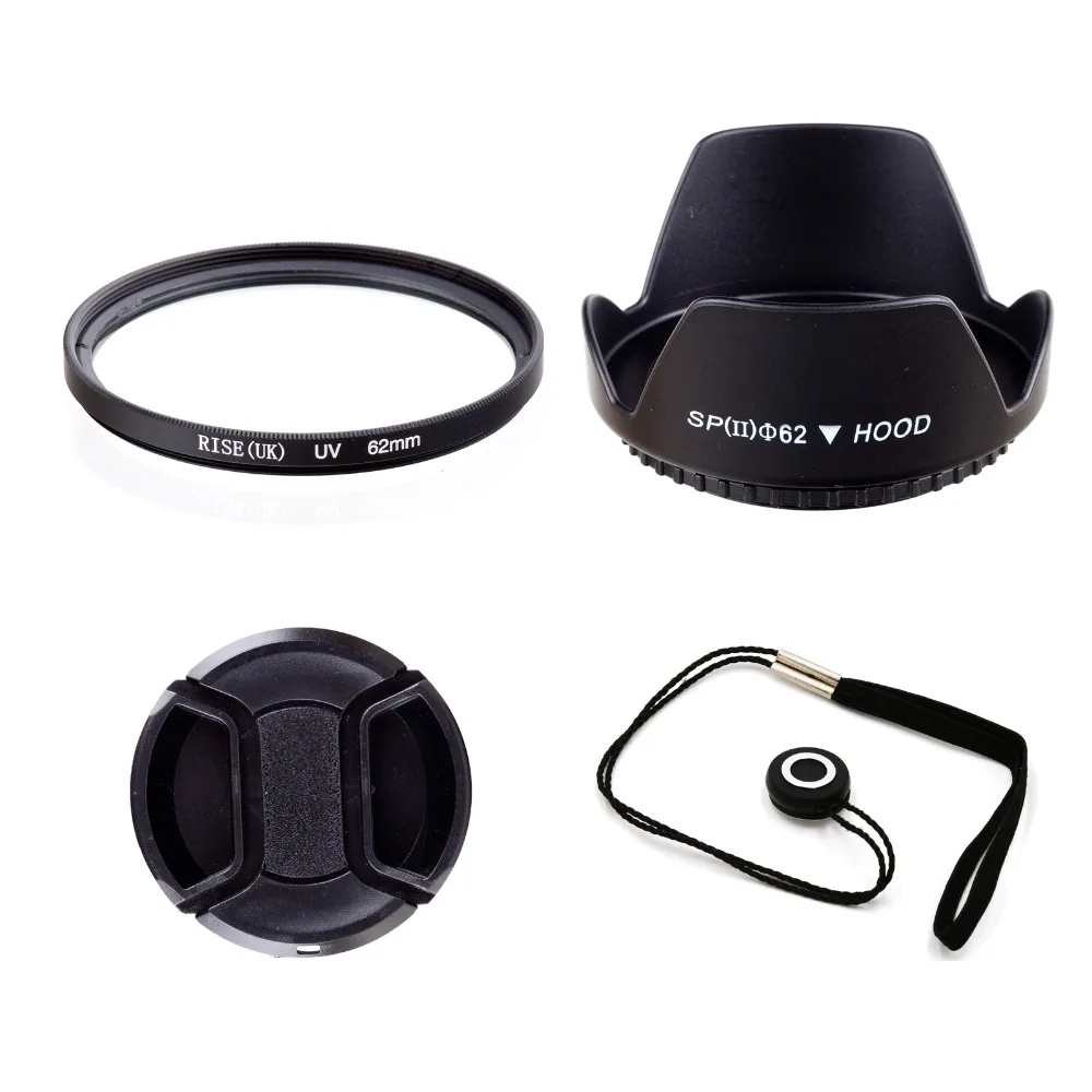 100% гарантия крышка объектива + бленда уф-фильтр подарок для 62 мм Panasonic DMC GF3 G3 14-42 FZ100