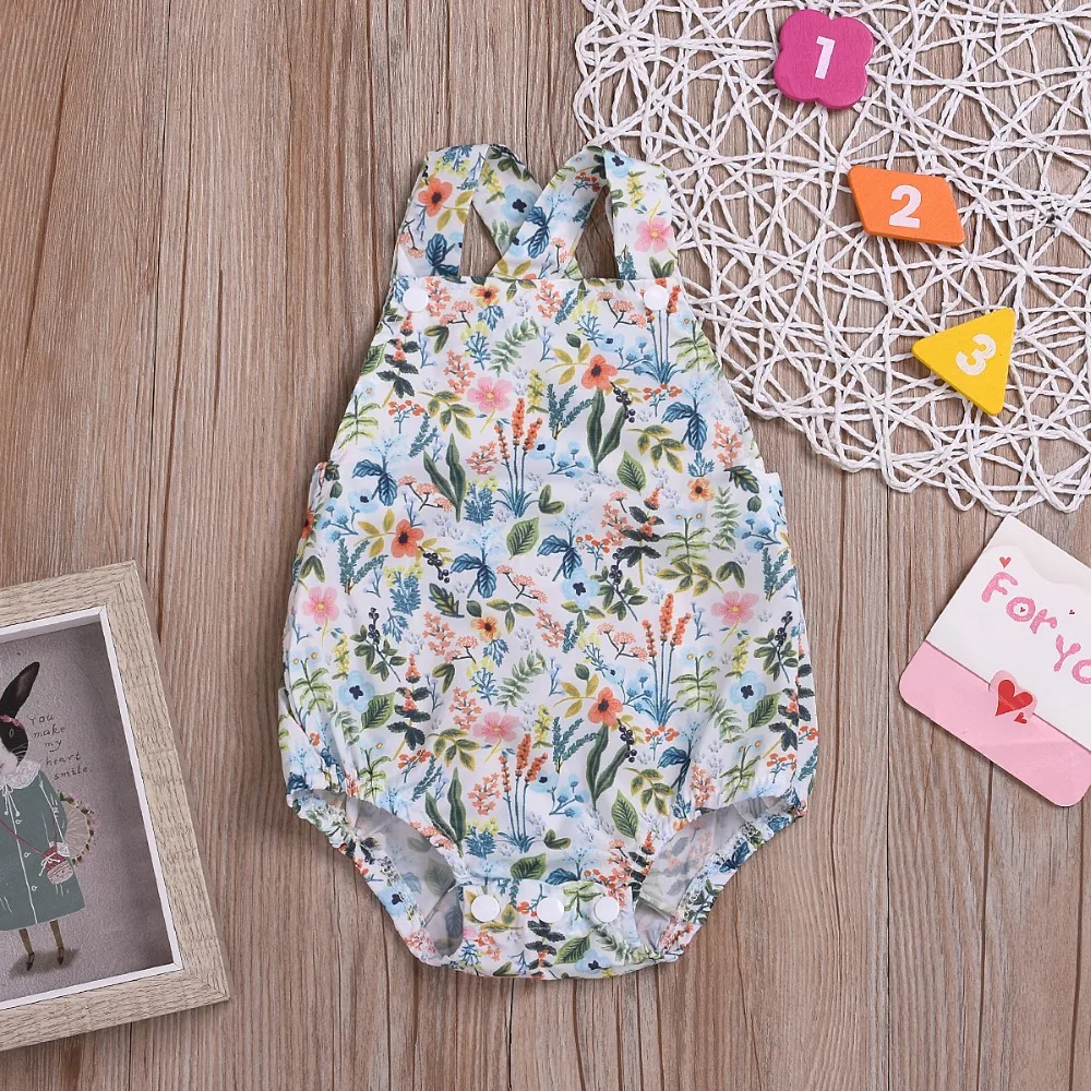 Боди с цветочным принтом для маленьких мальчиков и девочек модная одежда круглым