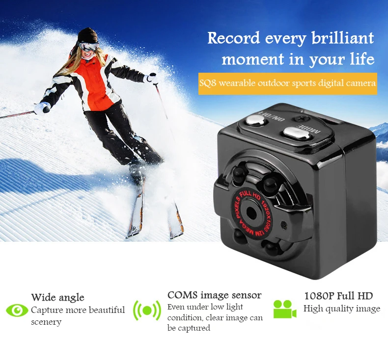 Sports camera DV HD 1080P 4 night light Mini driving recorder MINI free shipping | Электроника