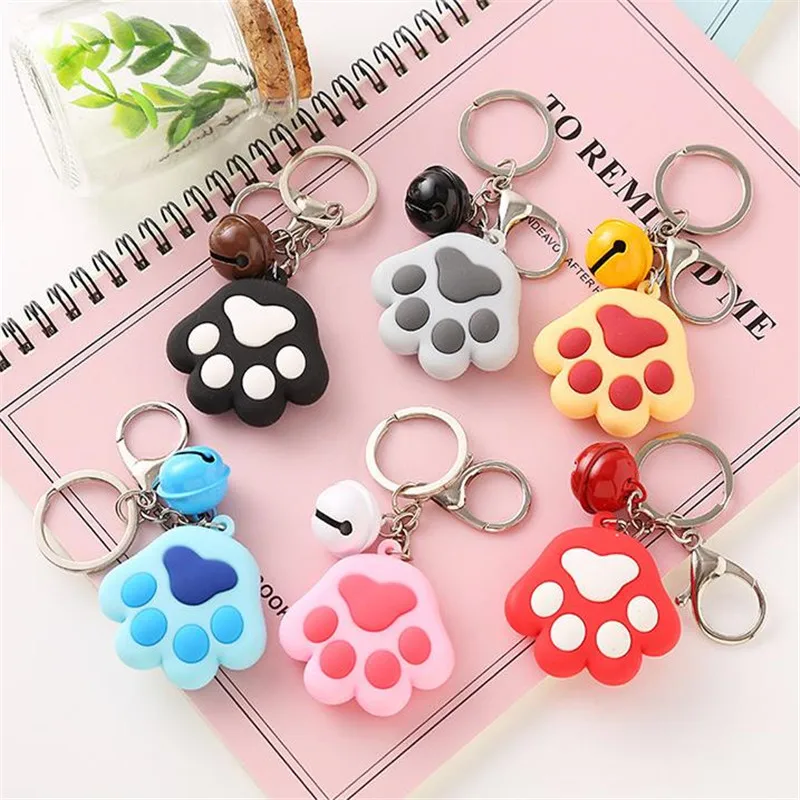 Creative cartoon stereo soft cute paw series keychain plush toys ladies car bag Christmas birthday gift |