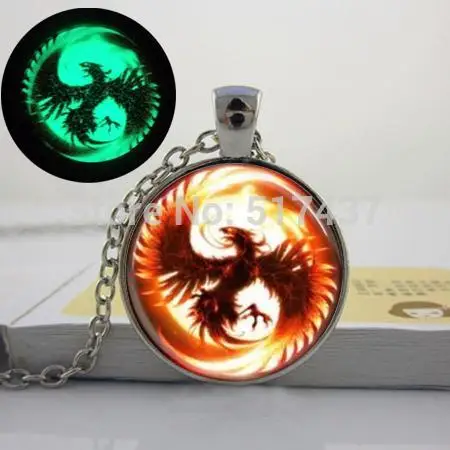 Ожерелье со стеклянным куполом светящееся в темноте Ювелирное Украшение с