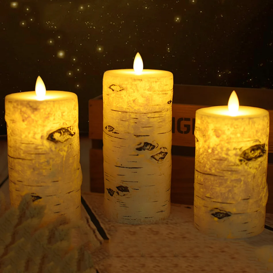 Свесветильник светодиодные с батарейным отсеком эффектом бересты парафиновая