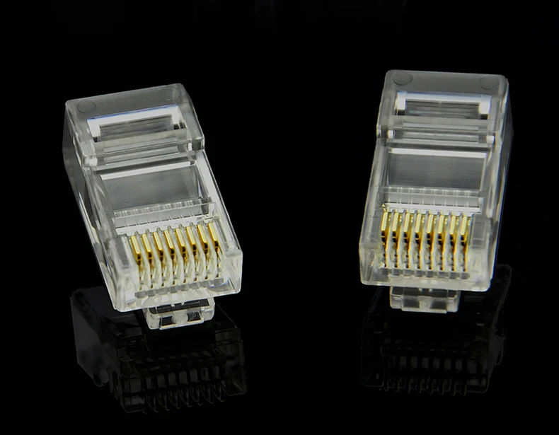 100pcs Unshielded RJ45 network crystal head 8P8C cable Crystal Head connector | Connectors