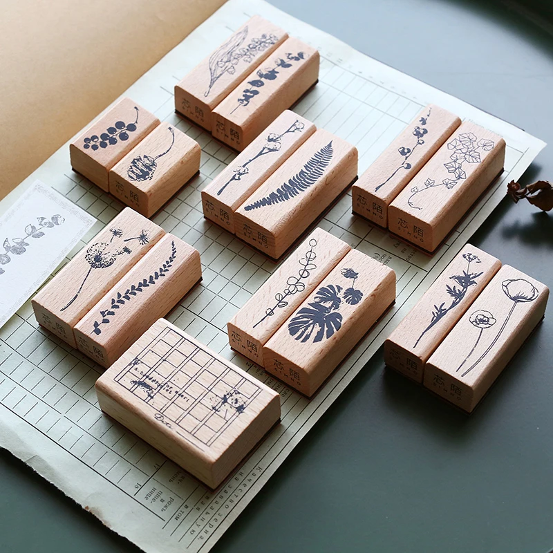 Vintage Plant series wood stamp DIY wooden rubber stamps for scrapbooking stationery standard | Канцтовары для офиса и дома