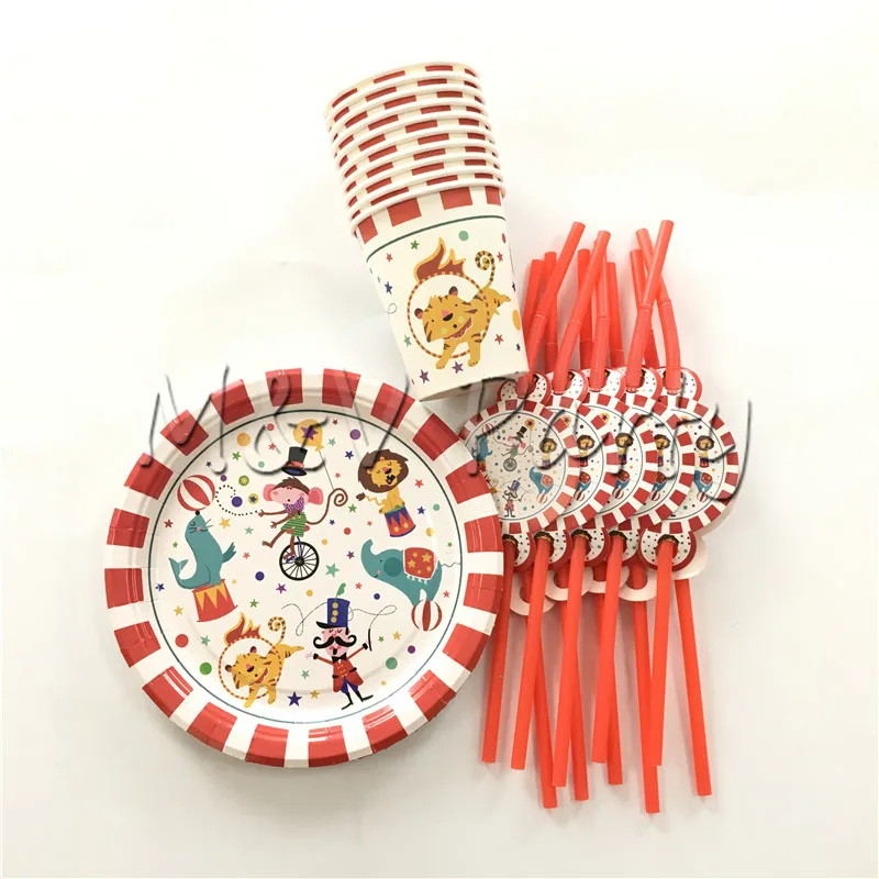 30 шт./лот креативный цирковая тематика одноразовый набор посуды бумажный