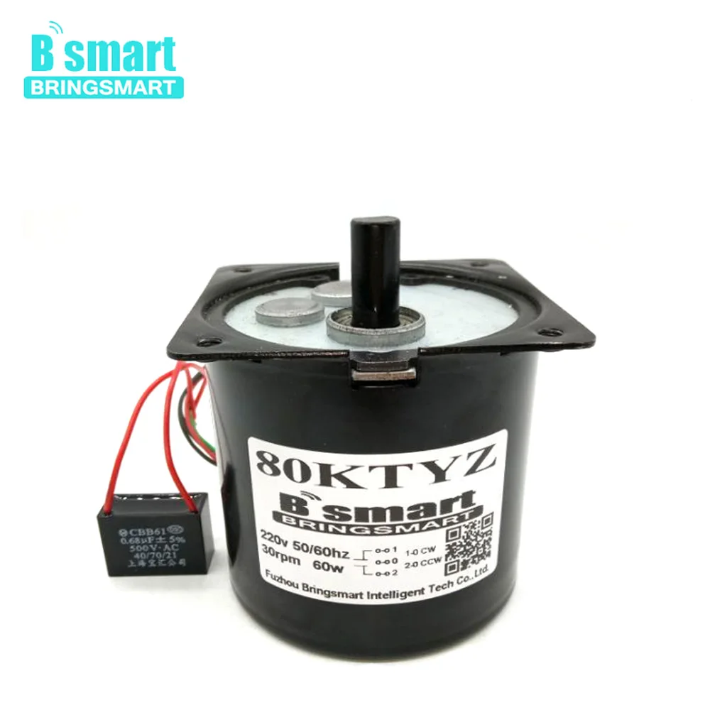 Bringsmart 80KTYZ 220V AC 60 kg. cm высокий крутящий момент 8 10 15 20 30rpm скорость низкий уровень