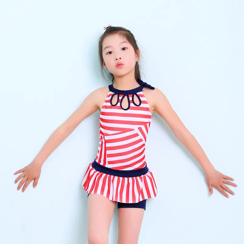 Baby Girls Striped Swimsuit with Skirt Style 2 Two Pieces Swimming Suit Bathing Beach Clothes Infant Bikini Set | Спорт и