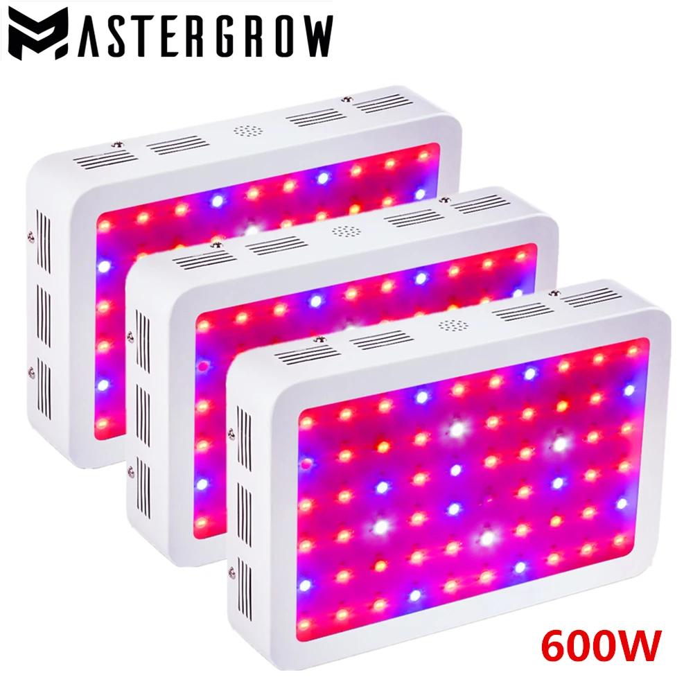 3PCS DIAMOND II 600W Двойные чипы светодиодный светильник с полным спектром Красный/Синий/Белый/УФ/ИК 410-730нм для комнатных растений и цветов.