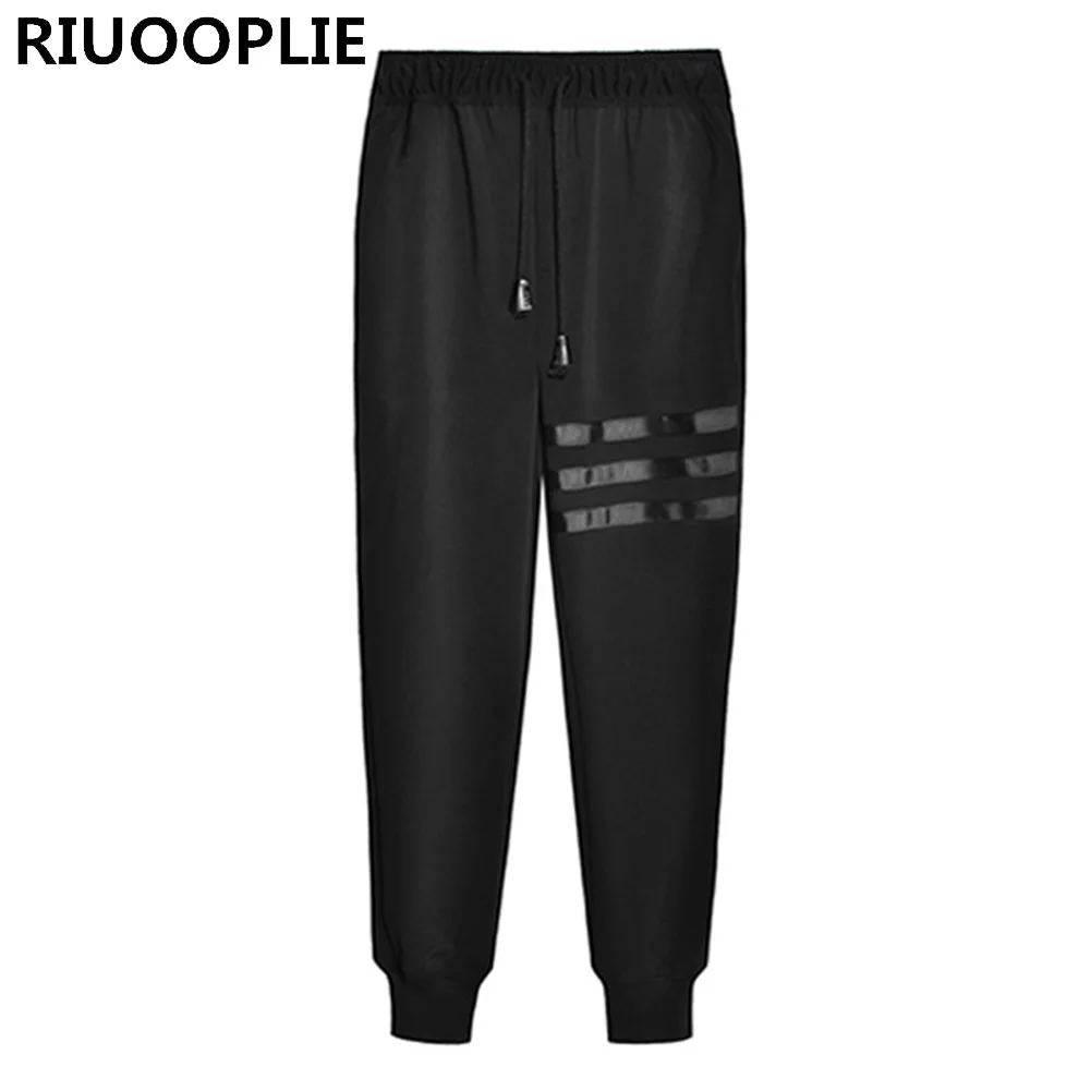 RIUOOPLIE высокое качество Jogger Брюки Для мужчин Повседневное эластичные узкие