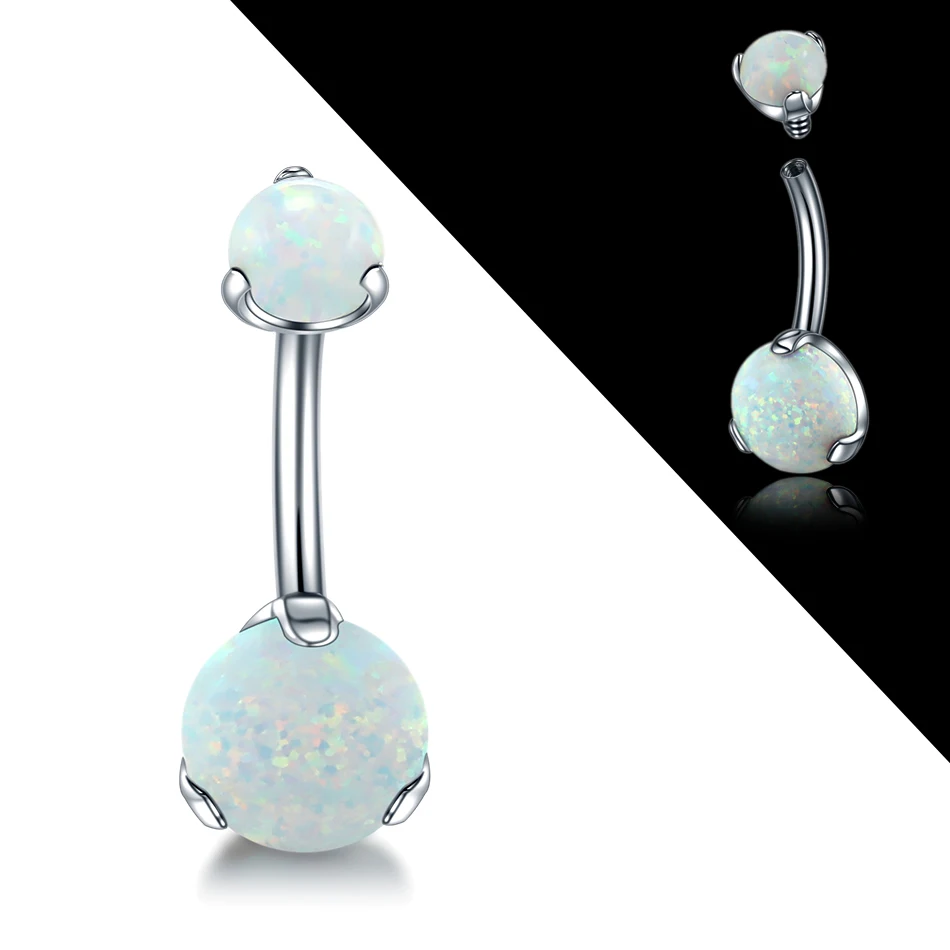 1 шт. набор стальных зубцов пупок с опалом пупка кольца Очаровательная серьга