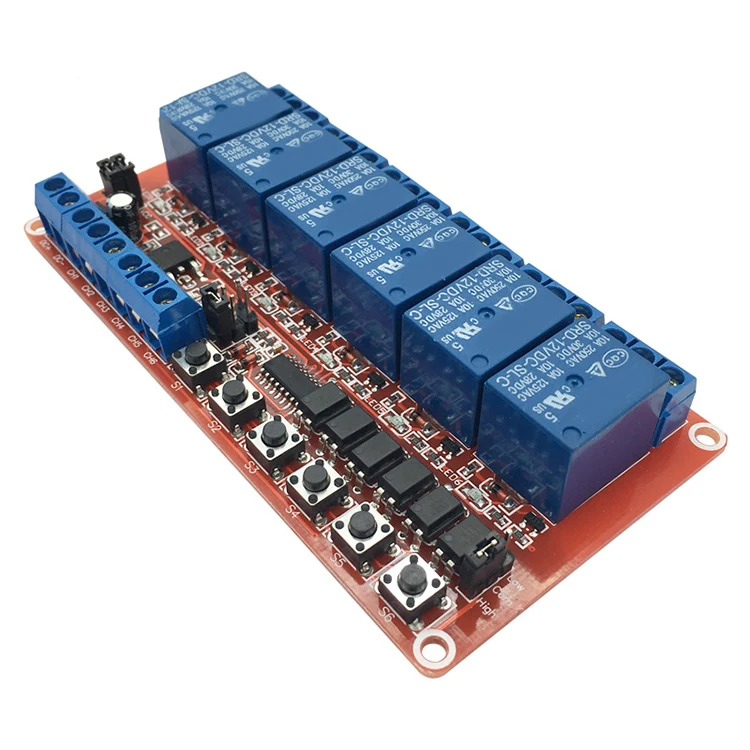 KE Най DZ 6-ти канальный dc 12 V Модуль реле с блокировкой переключатель контролирует