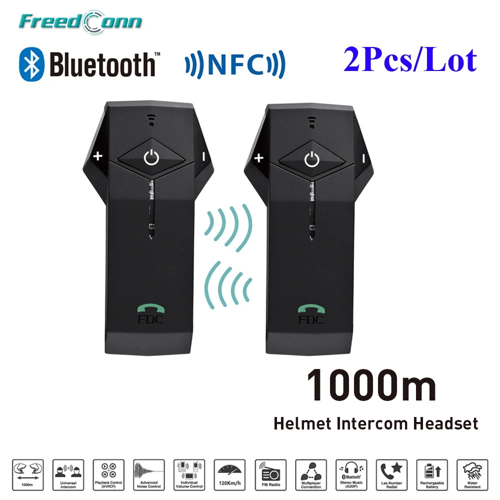 2 шт. FDC COlO-RC + L3 1000 м BT NFC FM радио Функция мотоциклетный шлем Bluetooth Интерком
