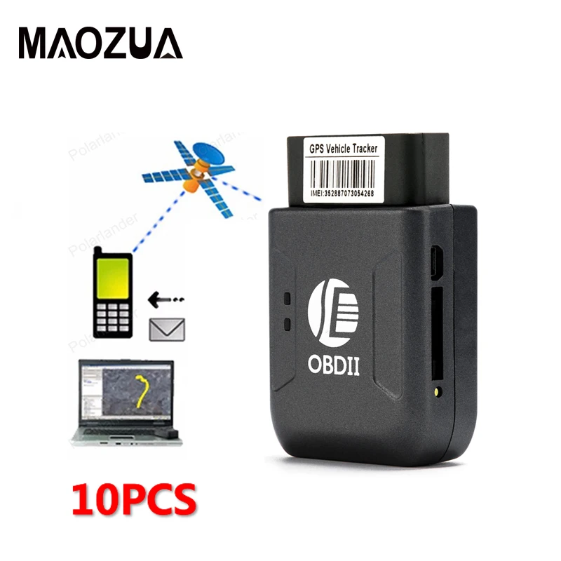 10 шт./лот TK206 GPS трекер OBD2 OBDII интерфейс автомобиля в реальном времени GSM GPRS