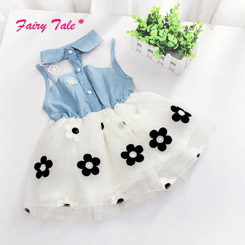 2018 Multi-style Super Cute Baby Girls Summer Floral Dress Sleeveless Princess Party Tulle Flower Dresses Tutu Mini | Детская одежда и