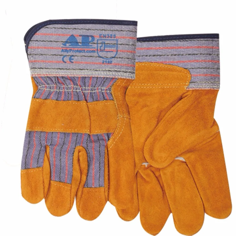Перчатки рабочие из воловьей кожи и хлопка прочные Сертифицированные CE |