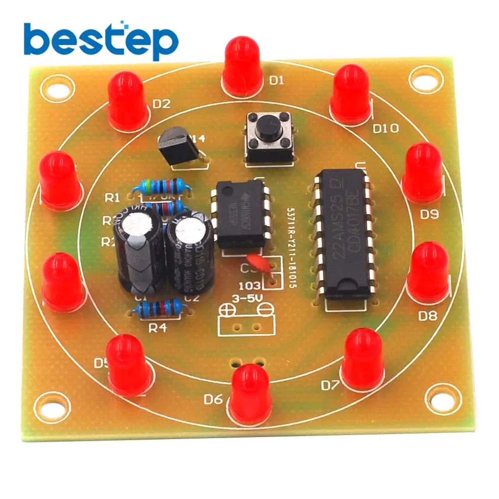 Счастливый роторный люкс электронный CD4017 NE555 самостоятельно светодиодный
