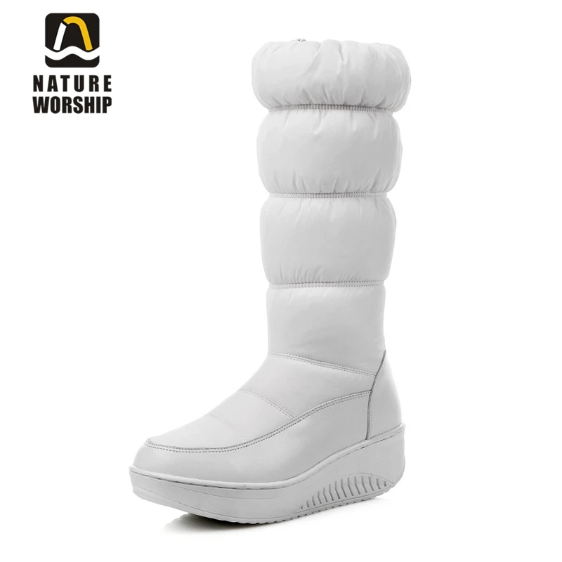 Большие размеры 35-44 сохраняющие тепло женские сапоги зимние до середины икры