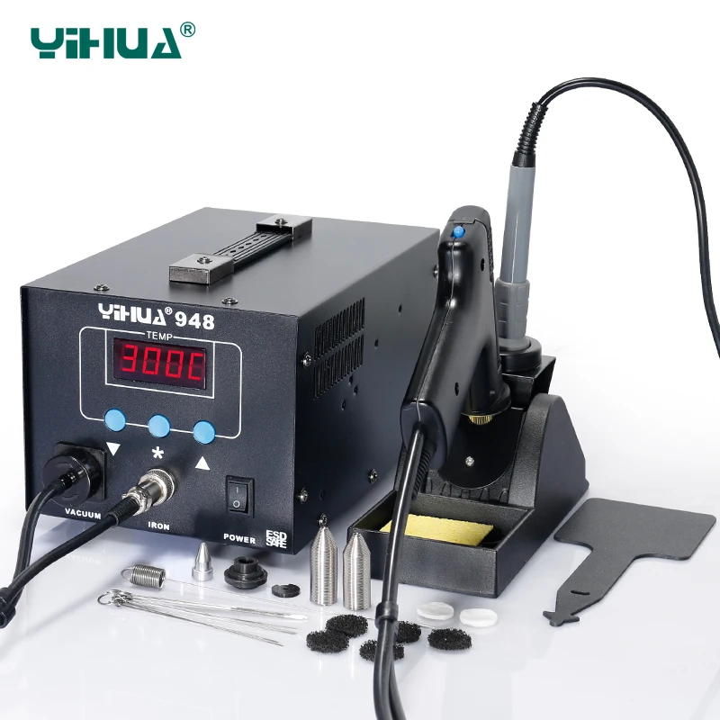 YIHUA948 220V 110V цифровой SMD паяльная станция высокое качество Оловоотсос пистолет