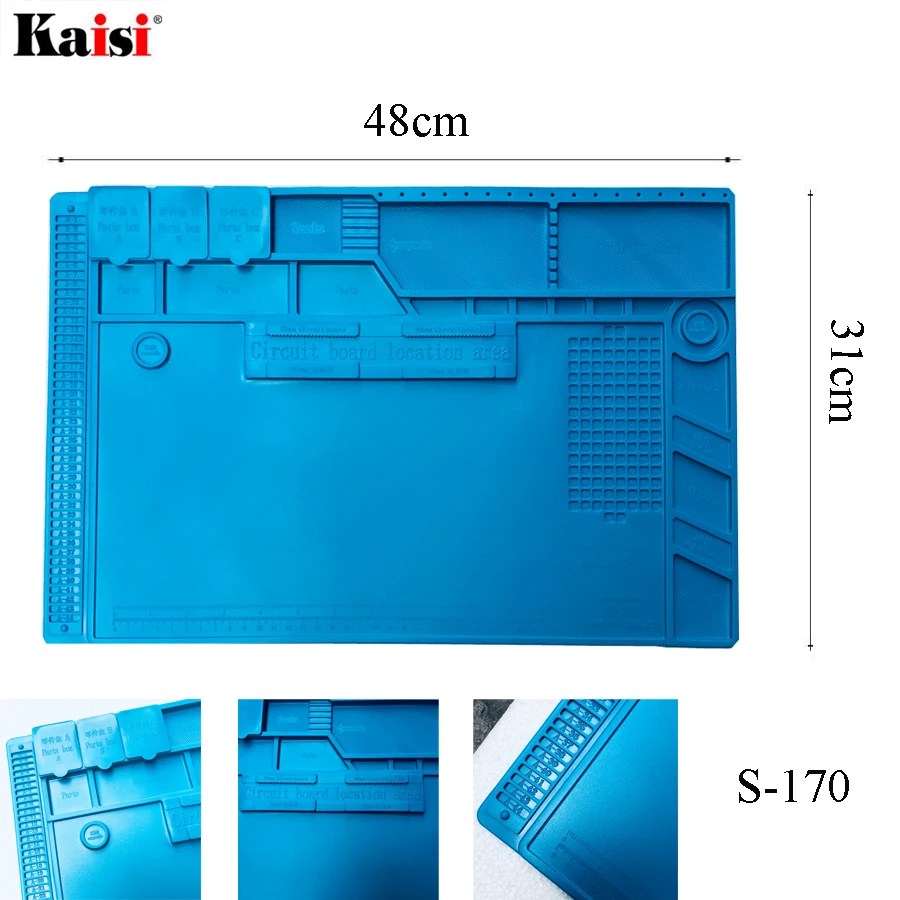 S-170 48x31 см теплоизоляция силиконовый коврик электрические BGA паяльная Ремонт
