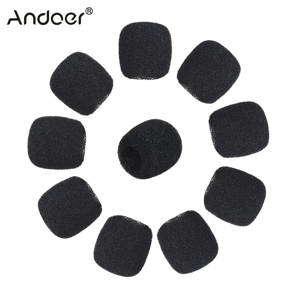 10 шт. черный Мини микрофон с отворотами ветрозащитная губка микрофоном новинка