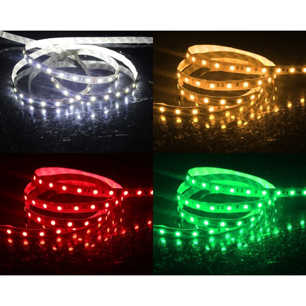 SMD 5050 DC 12V led strip flexible light 5M 60leds/m Non-Waterproof 500cm 300leds Green Red White Warm white RGB | Освещение