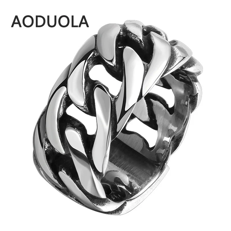 Кольцо мужское из нержавеющей стали с веревкой винтажное в стиле ретро/панк