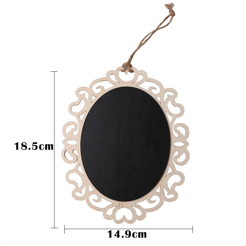 15x18cm Oval Mini Heart Wooden Blackboard Price Tag With String Hanging For Party Wedding Christmas Decoration Wood Supplies | Дом и сад